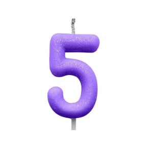 Vela N.5 Lilas Pastel Cintilante Silver Plastic