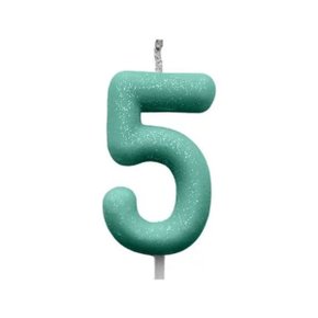 Vela N.5 Verde Pastel Cintilante Silver Plastic