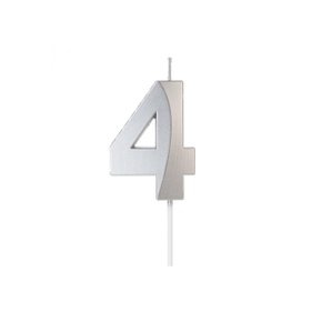 Vela Nº 4 Prata Design Silver Plastic