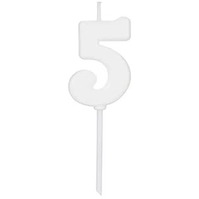 Vela Nº 5 Branca Pick Silver Plastic