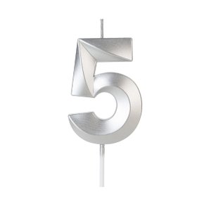 Vela Nº 5 Prata Design Silver Plastic