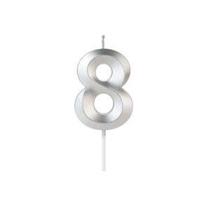 Vela Nº 8 Prata Design Silver Plastic