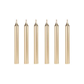 Vela Palito Ouro 06 Unidades Silver Festas