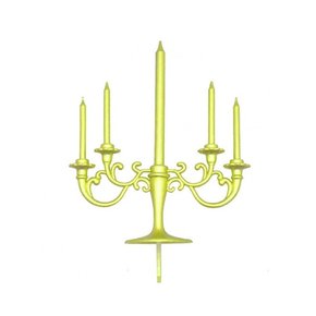 Vela Temática Castiçal Dourada Com 5 Velas Silver Plastic