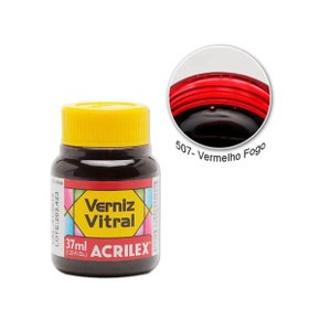 Verniz Vitral Vermelho Fogo Acrilex 37ml