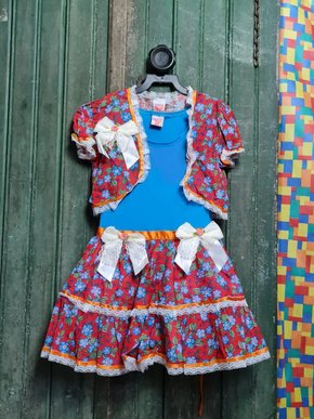 Vestido Caipira Infantil Tam P Ref 1917 Thais Conf