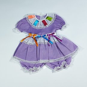 Vestido Junino Caipira Tamanho Nº03 Lilás Jeitinho de Anjo