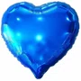 Bexiga Metalizada Coração Azul Escuro 25cm Partiu