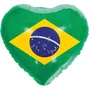 Bexiga Metalizada Coração Brasil 45cm/18’’ Make+