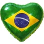Bexiga Metalizada Coração Brasil 45cm/18’’ Make+