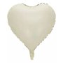 Bexiga Metalizada Coração Creme Fosco 45cm Partiufesta