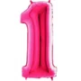 Bexiga Metalizada Nº 1 Pink 40cm Silverplastic