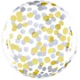 Bexiga Transparente Confeti Ouro 45cm 18pol Cromus