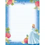 Bloco de Papel para Carta com 50 Folhas Azul Cinderela Princesa Tilibra