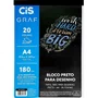 Bloco Preto P/ Desenho A-4 180g 20 Fls Cis
