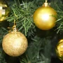 Bola de Natal 10cm Ouro Fosca/Glitter 2 Un Matsumoto