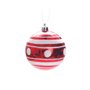 Bola de Natal 8cm Vermelho Listras e Poá 6 Un Cromus