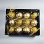 Bola de Natal 6cm Dourada Glitter e Frases 12 Un Global