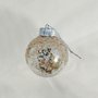 Bola de Natal Transparente Champagne 8cm Decorada com Uma Unidade Matsumoto