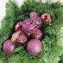 Bola de Natal Vermelho Marsala 6cm Vazada/Glitter/Simples/3D Folhada com 9 Unidades Global
