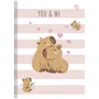 Caderno Brochurão Capa Dura Capivara Rosa e Branco Capycuties 80 Folhas Animativa