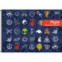 Caderno de Desenho CD 80fls Azul Símbolos Hype Tilibra