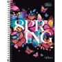 Caderno Esp 1/4 CD 80Fls Preto Spring Zip Bloom Tilibra