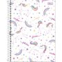 Caderno Espiral Univ CD 160fl Branco Unicórnio Blink Tilibra