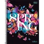Caderno Espiral Universitário Capa Dura 160 Folhas Preto Spring Bloom Tilibra