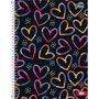 Caderno Esp Univ CD 192 Fls Preto Coração HIT Tilibra