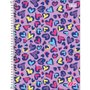 Caderno Espiral Universitário Capa Dura 240 Folhas Lilás Corações D+ Tilibra