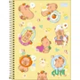 Caderno Espiral Universitário Capa Dura 80 Folhas Amarelo Cute CapyClub Tilibra