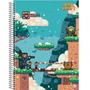 Caderno Espiral Universitário Capa Dura 80 folhas Azul Ninja Pixel Kraft São Domingos