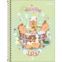 Caderno Espiral Universitário Capa Dura 80 Folhas Verde Enjoy CapyClub Tilibra