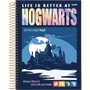 Caderno Espiral Universitário Capa Dura 96 Fls Harry Potter Azul Hogwarts Tilibra