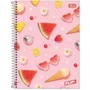 Caderno Esp Univ CD 96 Fls Rosa Frutas Flip Tilibra