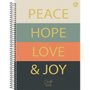 Caderno Universitário Espiral 80 Folhas Colorido Peace Hope Cristo 100% Animativa