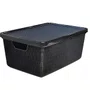 Caixa Organizadora Plástica Rattan Preta 02L ARQPLAST