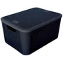 Caixa Organizadora Plástica Rattan Preta 5,8l ARQPLAST