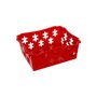 Cesta Plástica Multiuso Vermelho/Branco 20cm Ref 1619 Jaguar