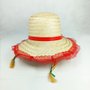 Chapéu De Palha Vermelho Com Trança Loira Bazar Importadora