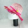 Chapéu Estampado com Renda Pink Bazar Importadora