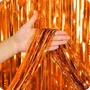Cortina Metaloide Laranja Neon 1x2 m Partiu Festa