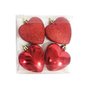 Enfeite Natalino 6cm Corações Vermelho 4 Uni Cromus