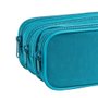Estojo Triplo Liso Azul Turquesa Académie Tilibra