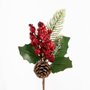 Flor Natalina Cereja Pinha Vermelha Folhas Ref 1591590 Cromus