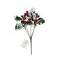 Flor Natalina Galho Cereja com Folhas Cod. 1205307 Cromus