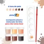 Guache 06 Cores Tons Pele + Pincel+ Paleta Tris
