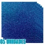 Kit 05 Cartolinas EVA com Glitter Azul Escuro Seller