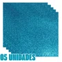 Kit 05 Cartolinas EVA com Glitter Azul Pastel Seller